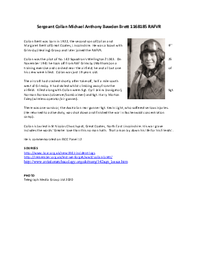 A preview of a PDF biography for Brett, Collan Michael Anthony Bawden